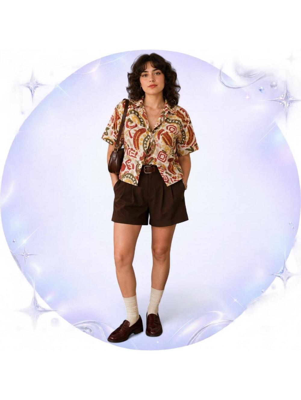 Vintage Giovelli Abstract Geometric Button-Up Shirt